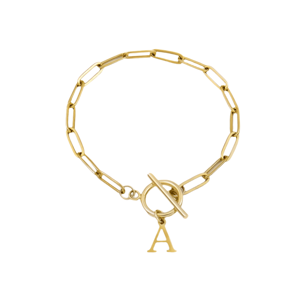 Bracelet personnalisé lettre en acier inoxydable pas cher