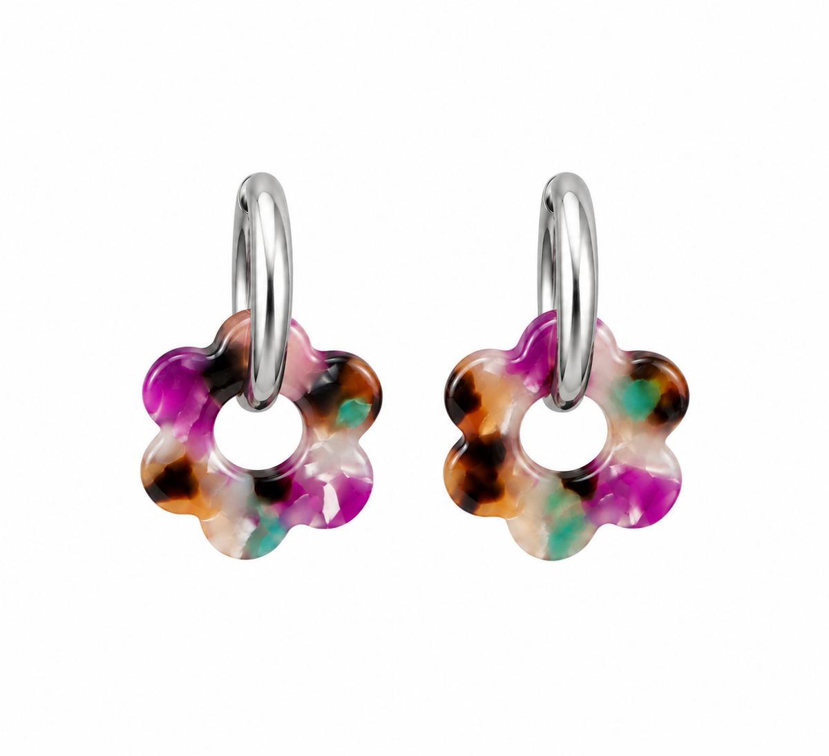 Fleurs | Boucles d’oreilles en acier inoxydable
