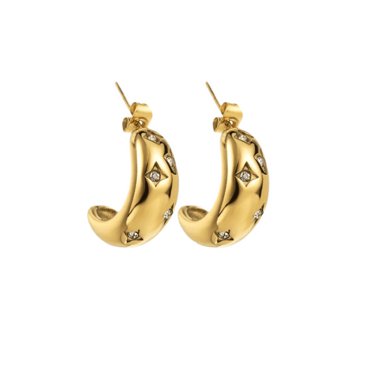 Lune | Boucles d’oreilles en acier inoxydable