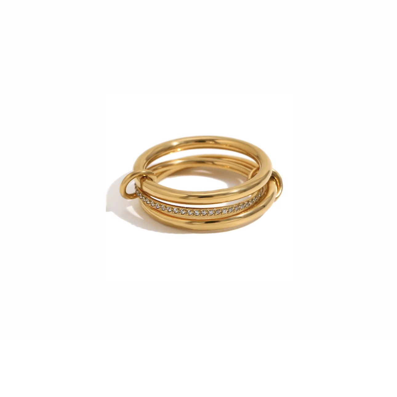 Bianca | Bague triple en acier inoxydable