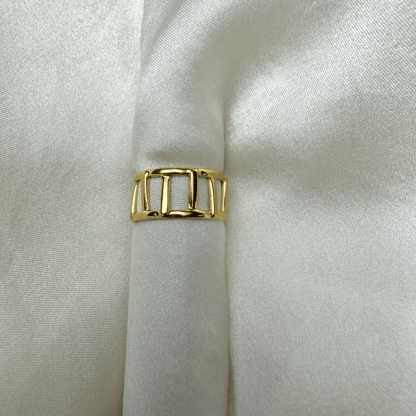 Bague en acier inoxydable réglable ajustable pas cher dorée cadeau pour femme