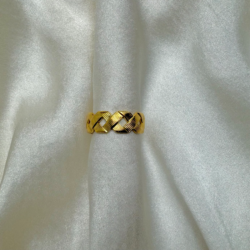 Bague dorée réglable en acier inoxydable ajustable pas cher