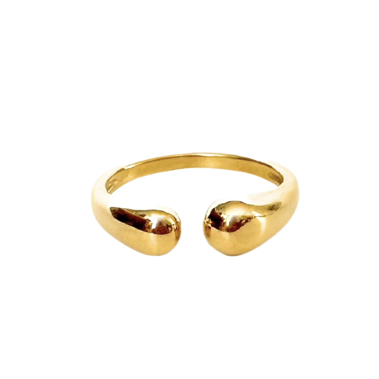 Bague en acier inoxydable ajustable dorée