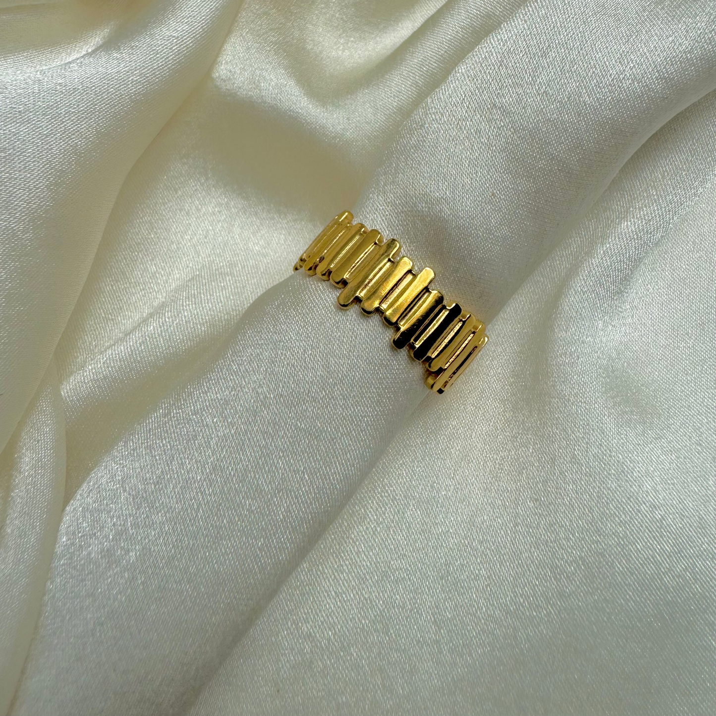 Bague en acier inoxydable ajustable pas cher doré cadeau femme