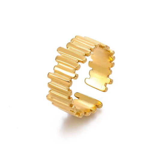 Annie I Bague en acier inoxydable ajustable dorée