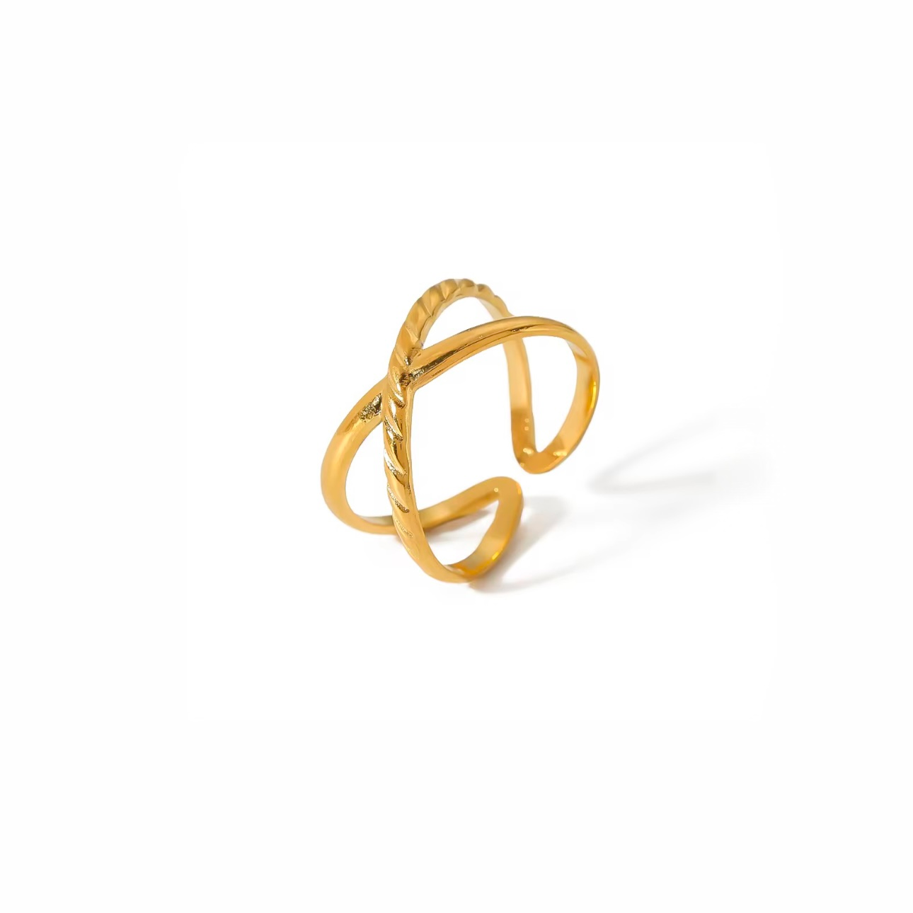 Talys I Bague en acier inoxydable ajustable dorée