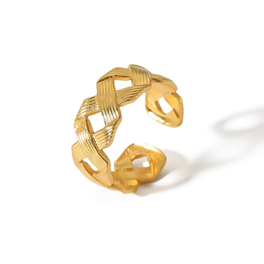 Héra I Bague en acier inoxydable dorée