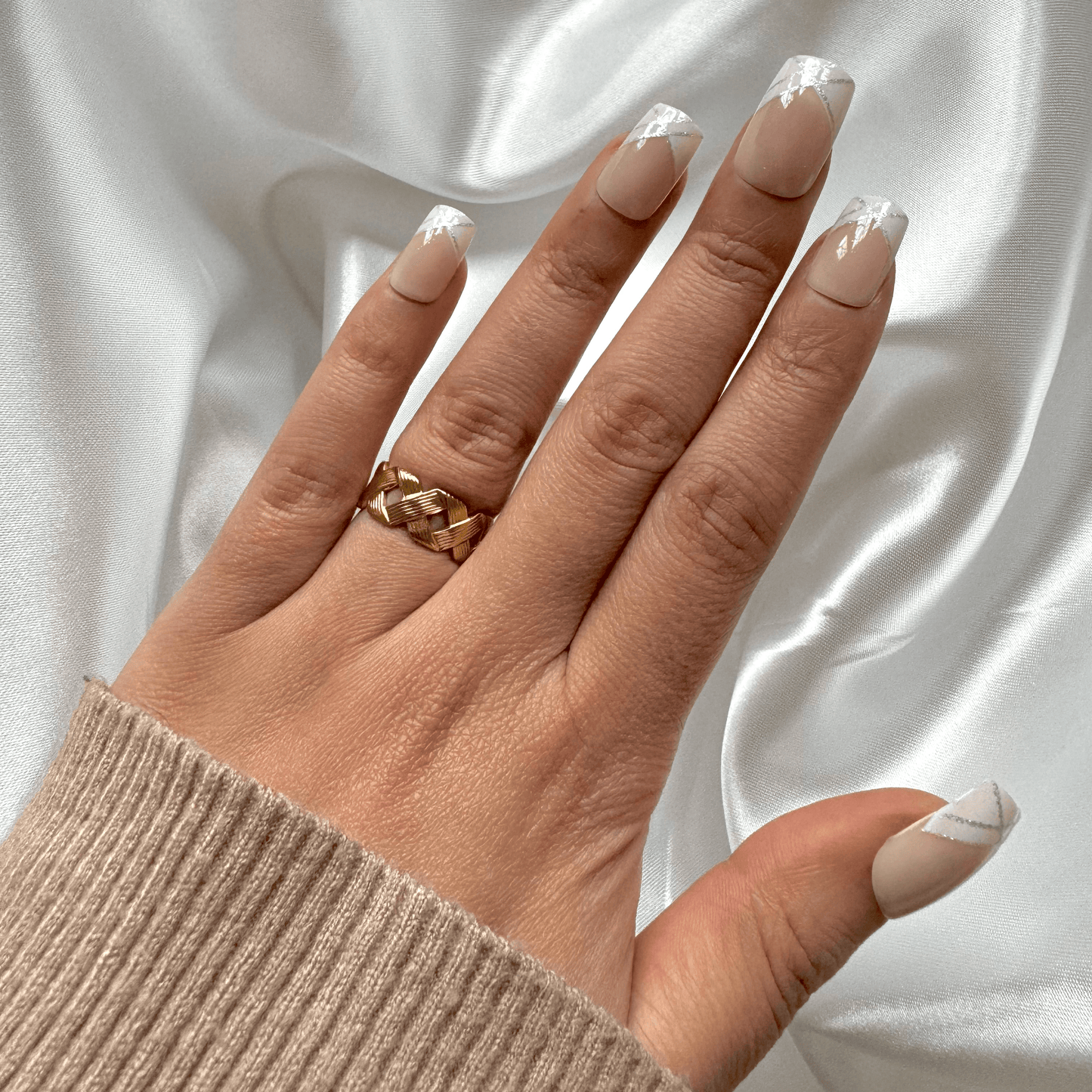 Bague en acier inoxydable ajustable dorée