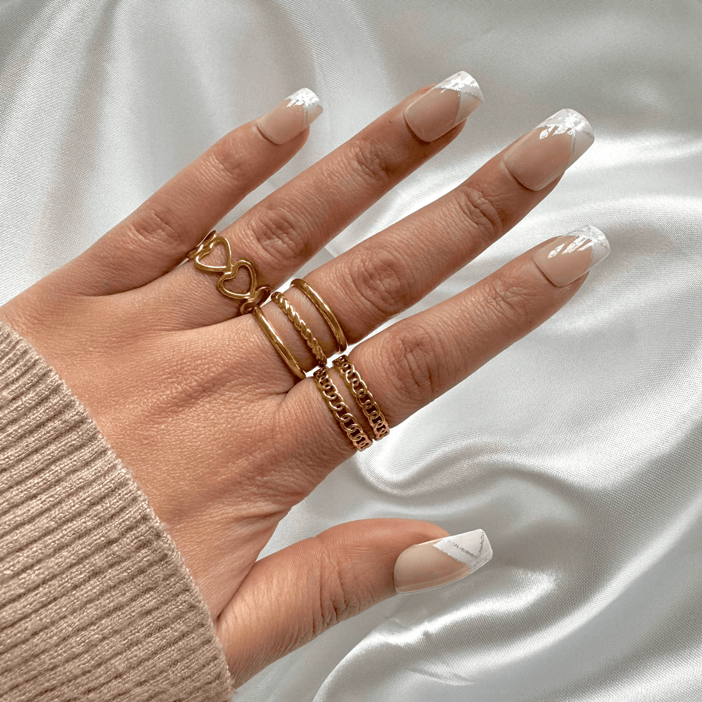 Bague en acier inoxydable ajustable dorée