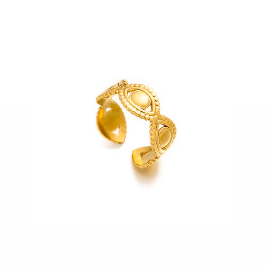 Etam I Bague en acier inoxydable ajustable dorée