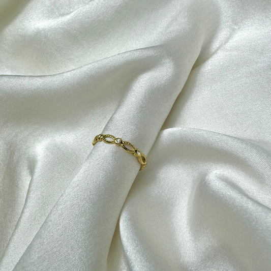 bague en acier inoxydable et zircon