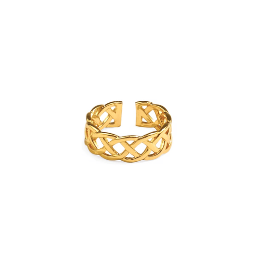 Mia I Bague en acier inoxydable ajustable dorée