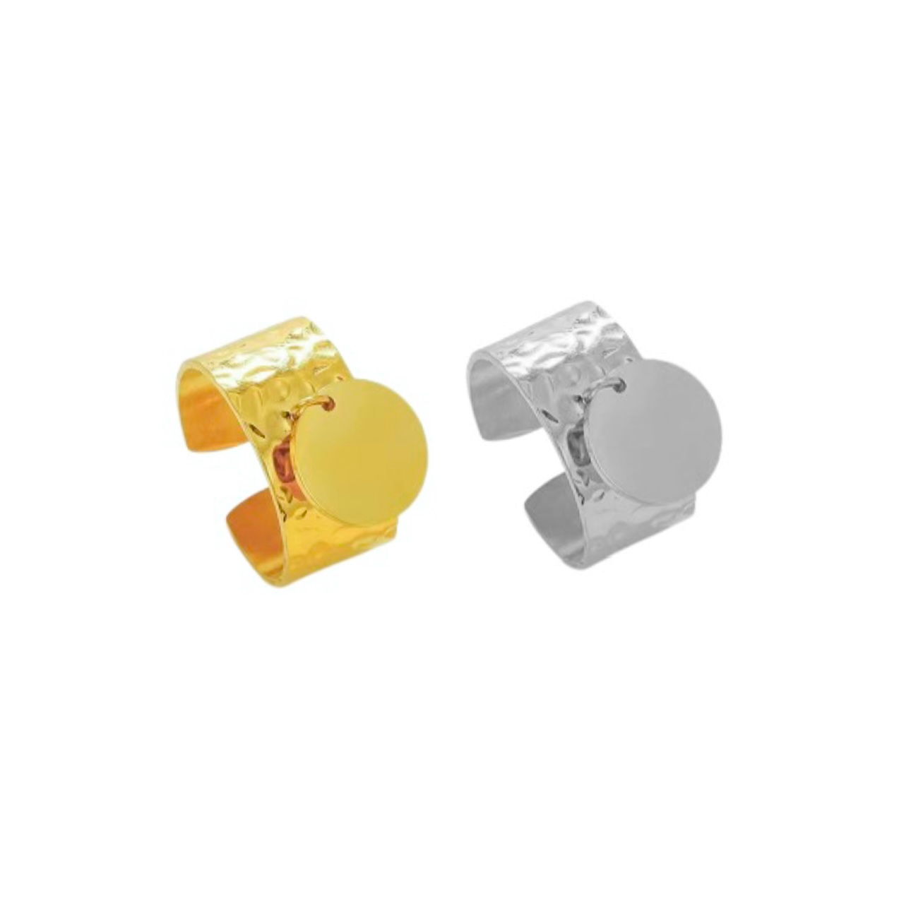 Bague breloque en acier inoxydable ajustable