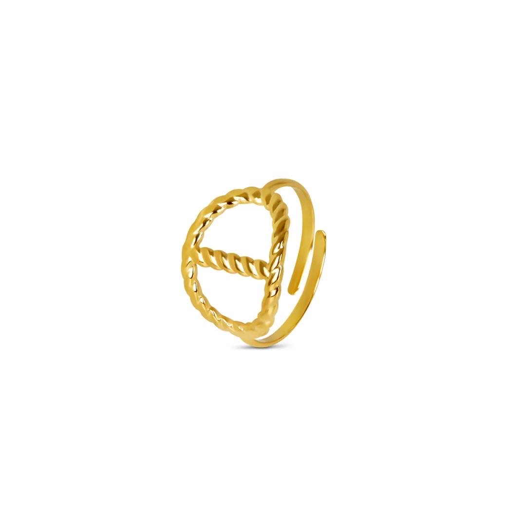Bague cd en acier inoxydable ajustable dorée