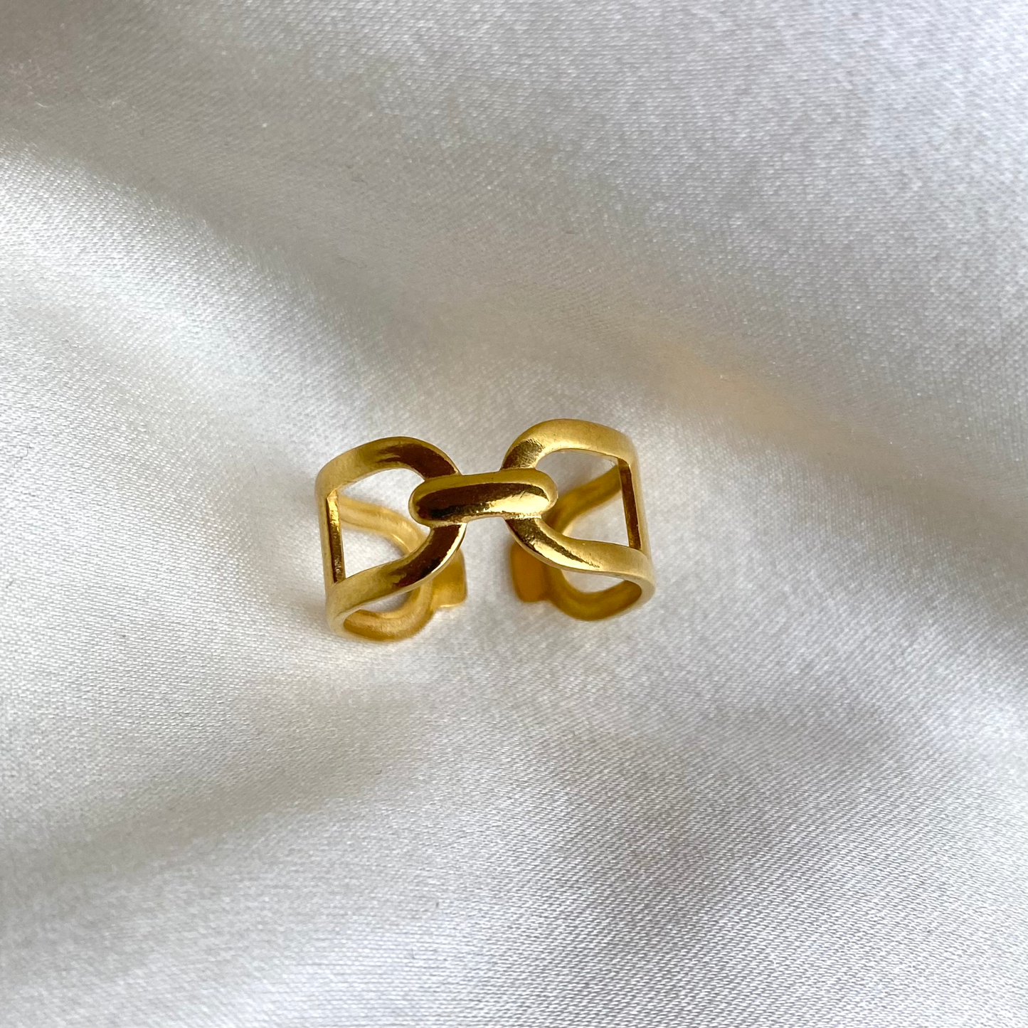 Bague en acier inoxydable réglable ajustable pas cher dorée