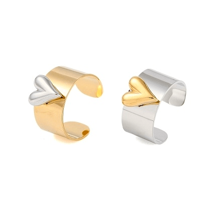 Bague en acier inoxydable ajustable dorée et argentée pas cher cadeau pour femme
