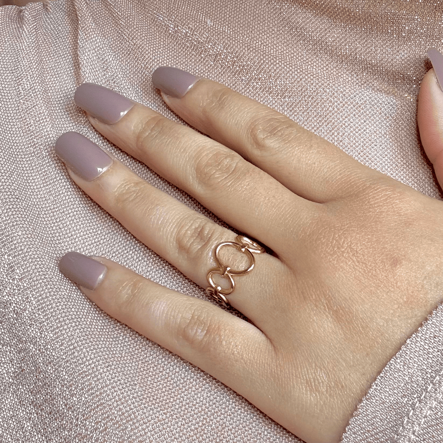 Bague en acier inoxydable ajustable dorée