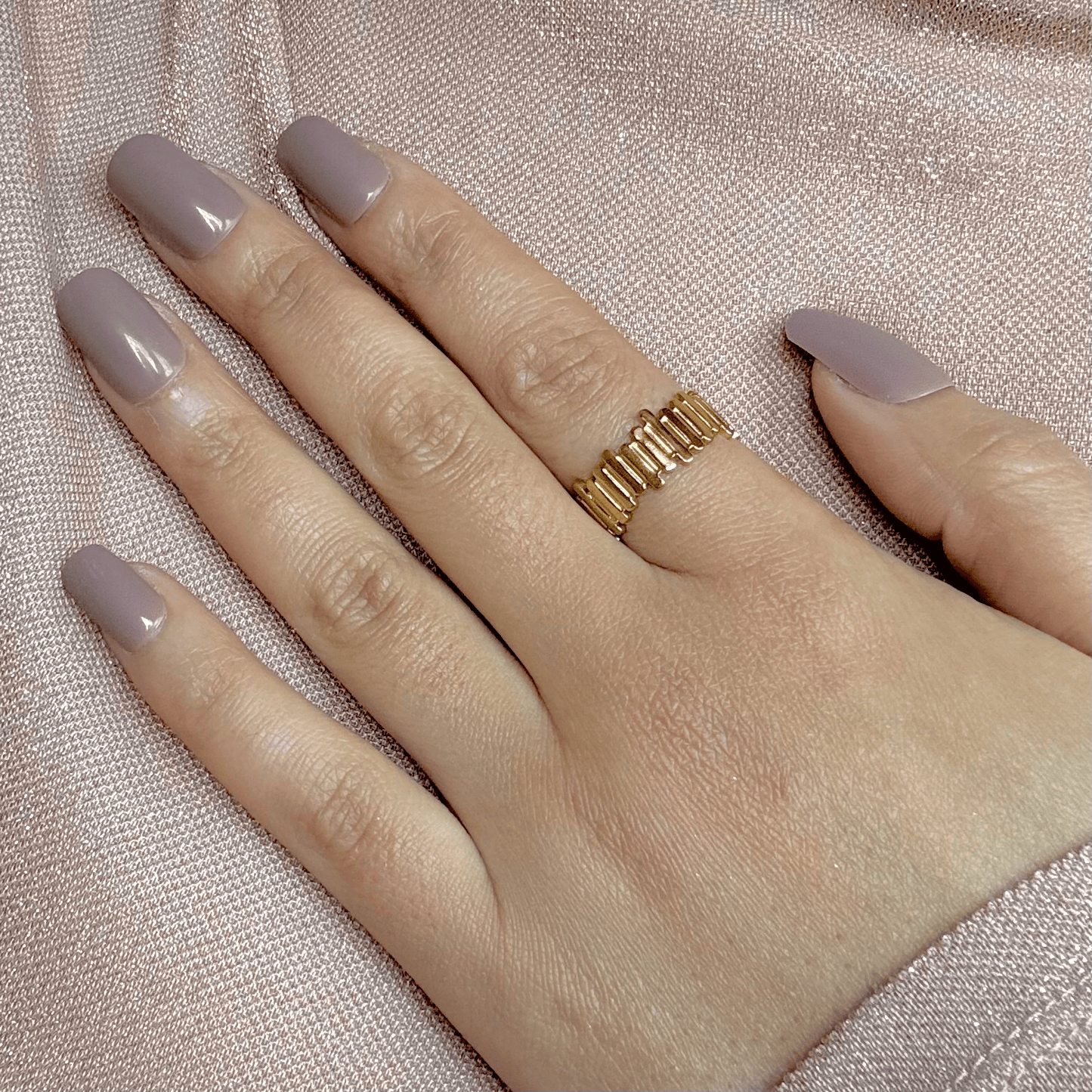 Bague en acier inoxydable ajustable dorée