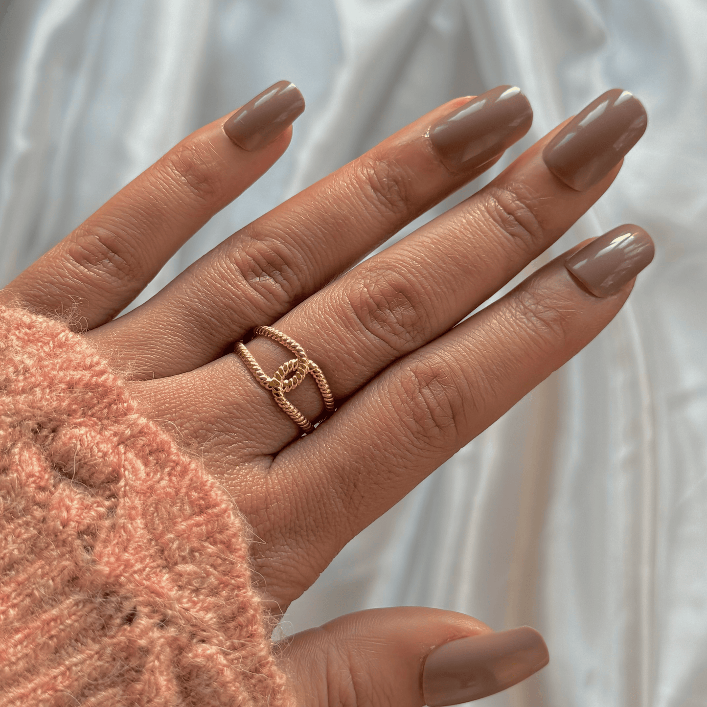 Bague en acier inoxydable ajustable dorée