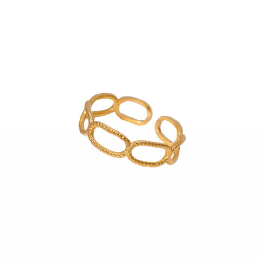 Lya I Bague en acier inoxydable ajustable dorée