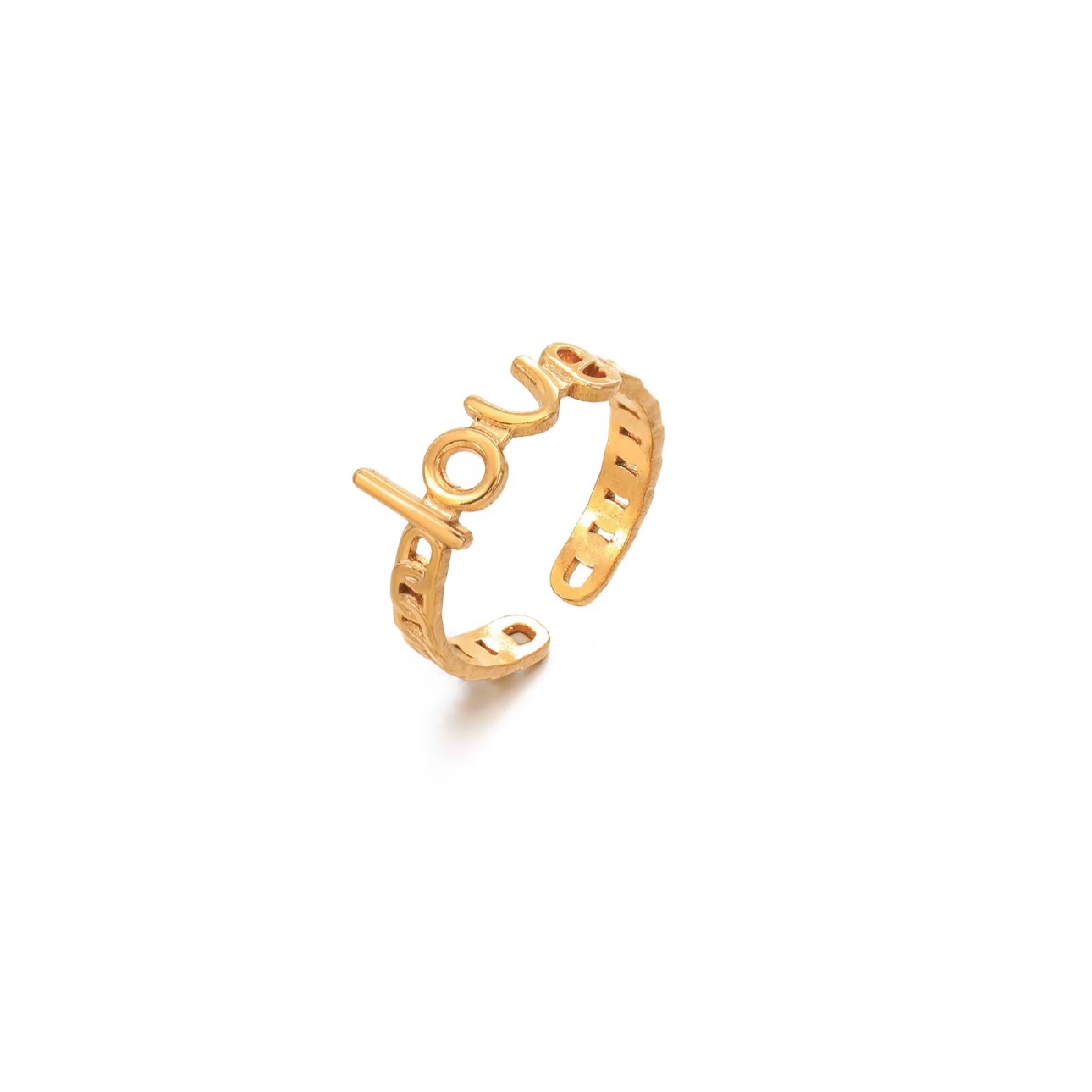 Love I Bague en acier inoxydable
