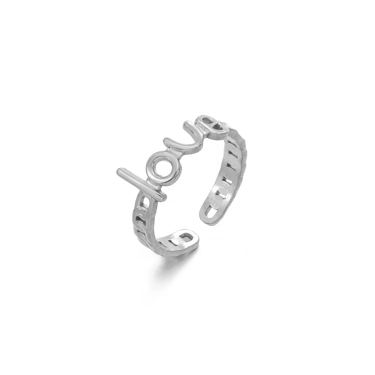 Love I Bague en acier inoxydable