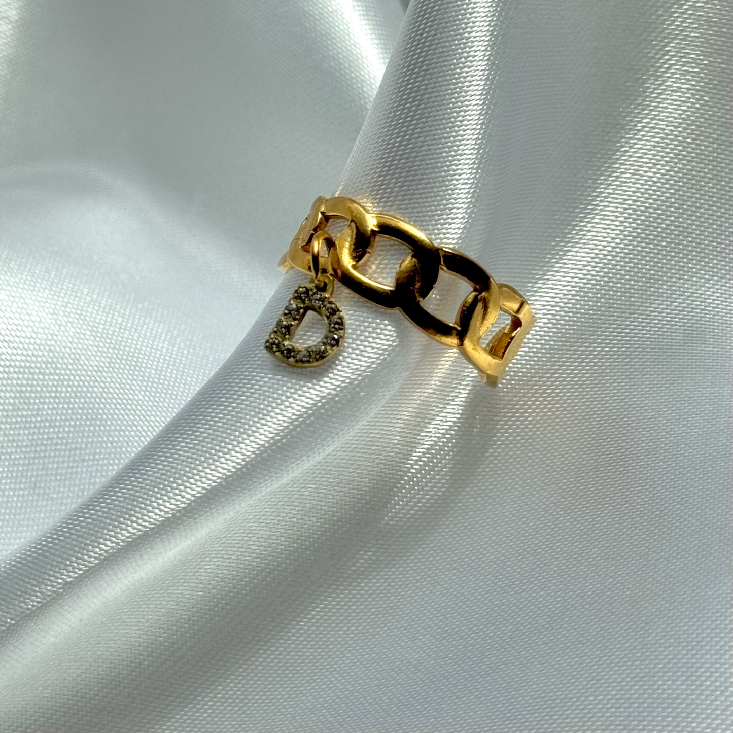 Bague personnalisée dorée ajustable