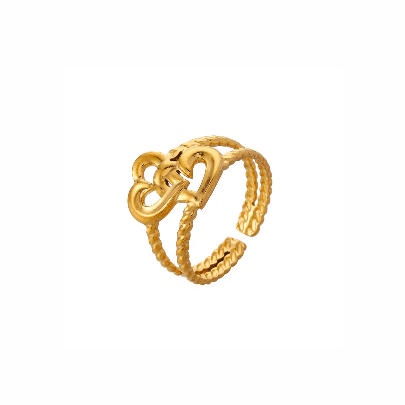 Romance I bague en acier inoxydable ajustable dorée
