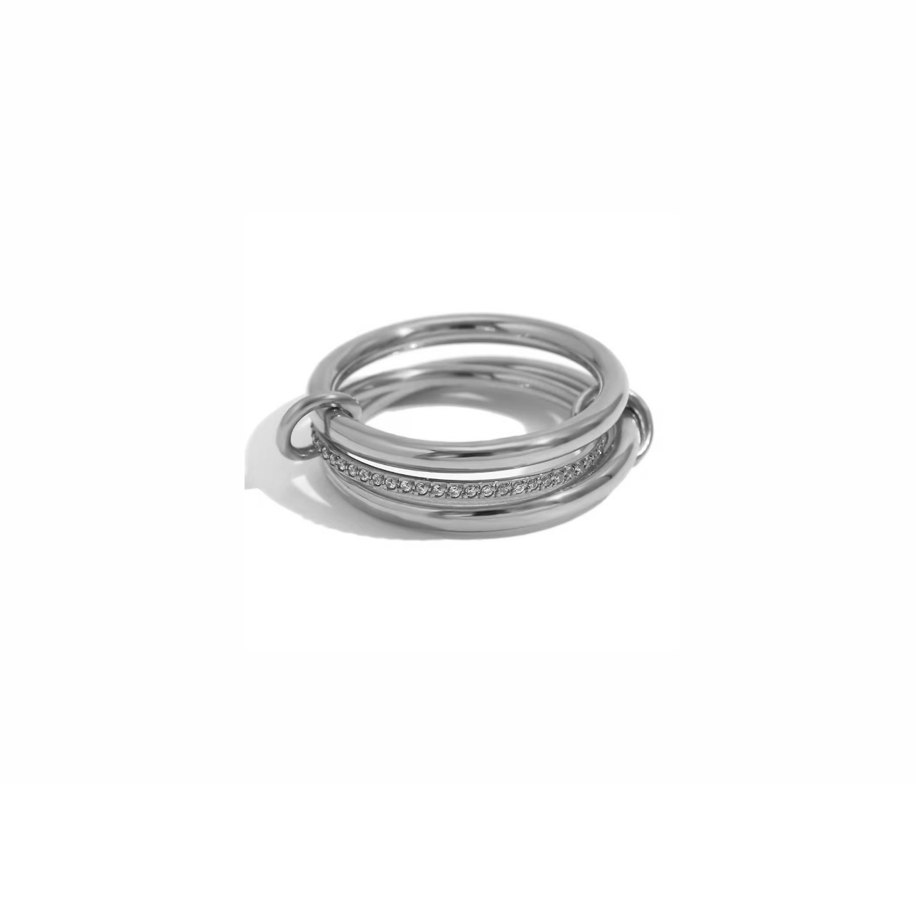 Bianca | Bague triple en acier inoxydable