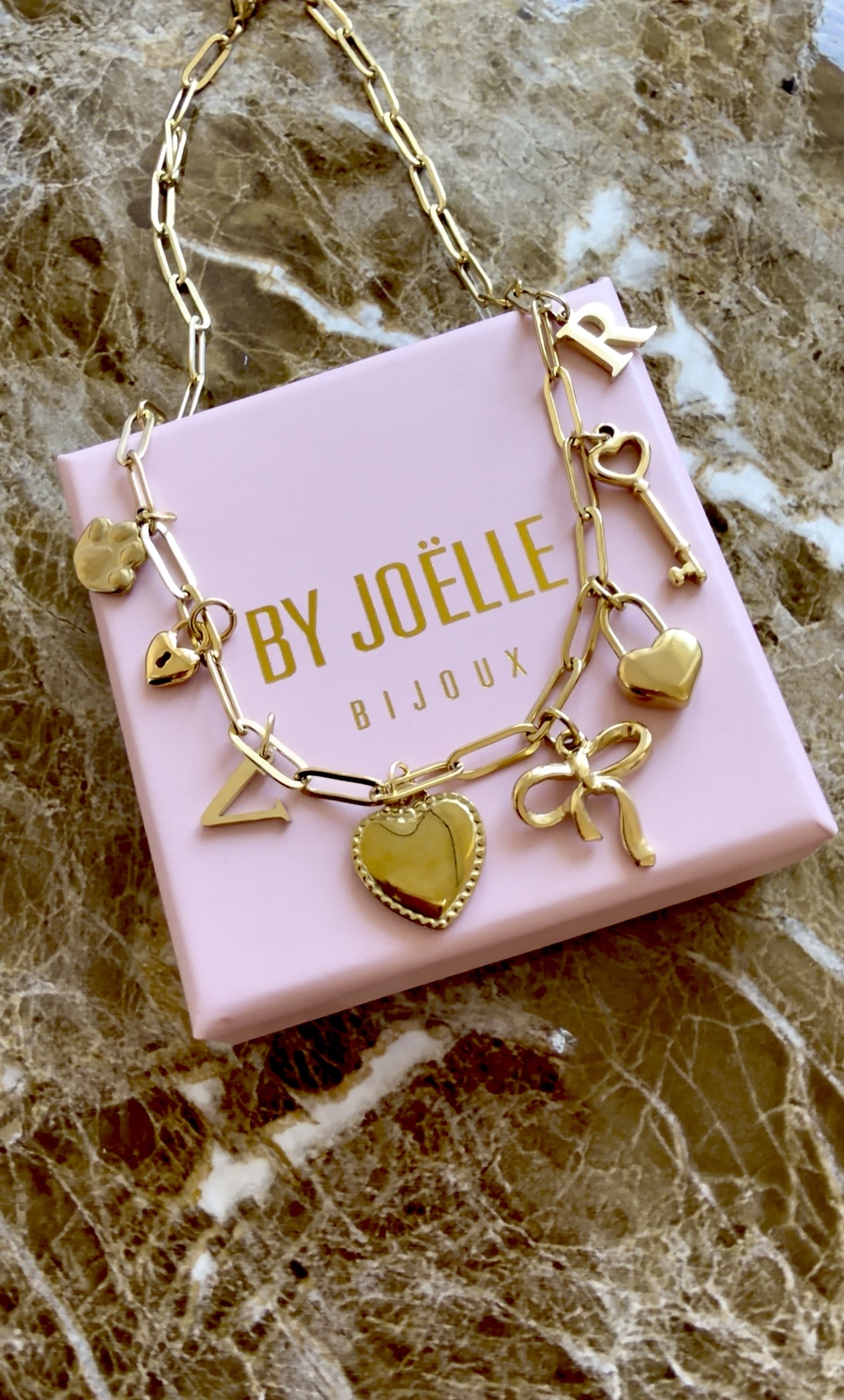 Collier charms en acier inoxydable