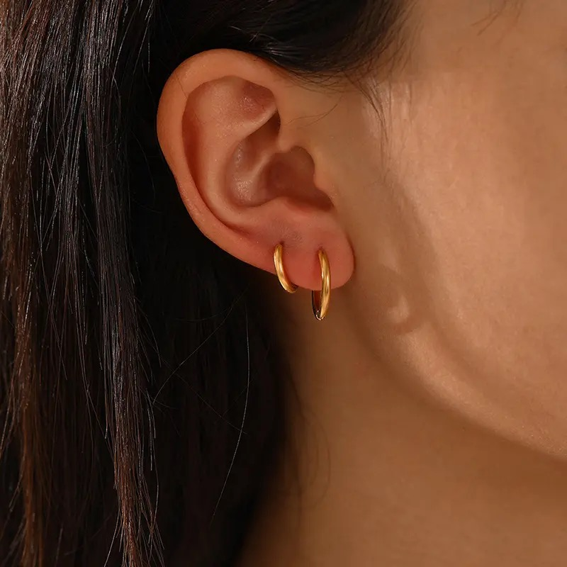 Adela | Boucles d’oreilles en acier inoxydable 12 mm, 16 mm