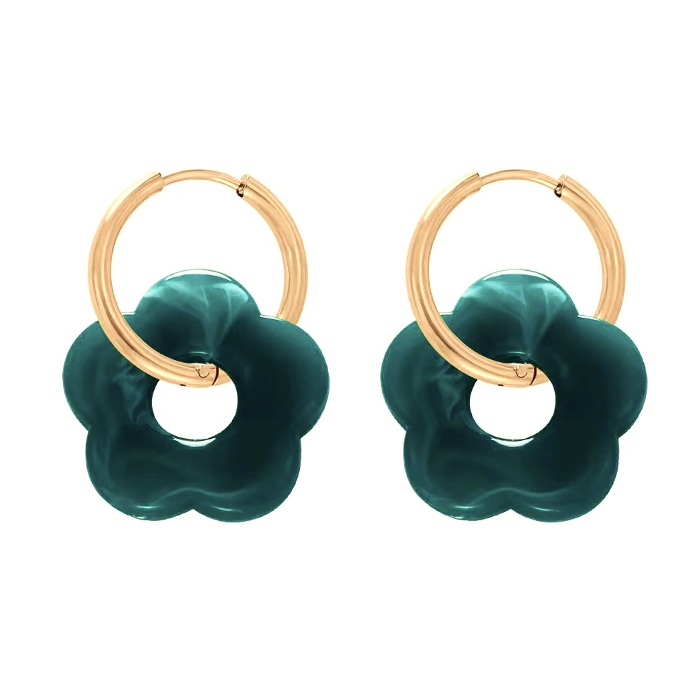 Fleur | Boucles d’oreilles en acier inoxydable