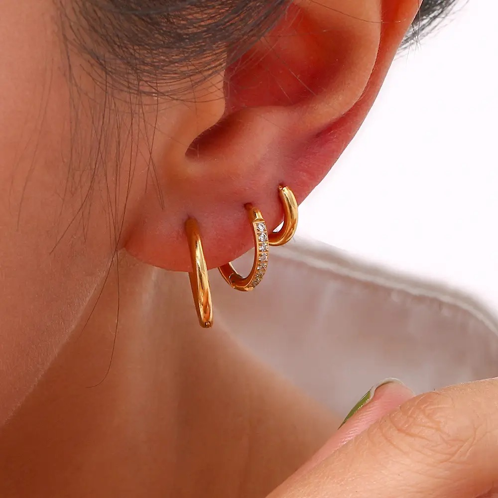 Adenore | Boucles d’oreilles en acier inoxydable 16 mm