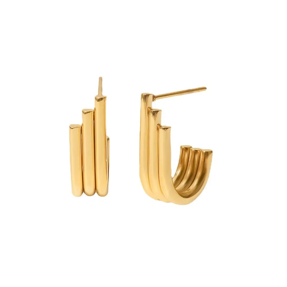 Boucles d’oreilles en acier inoxydable dorées
