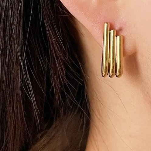 Boucles d’oreilles en acier inoxydable dorée
