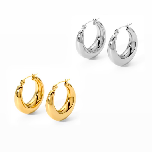 Camélia | Boucles d’oreilles en acier inoxydable