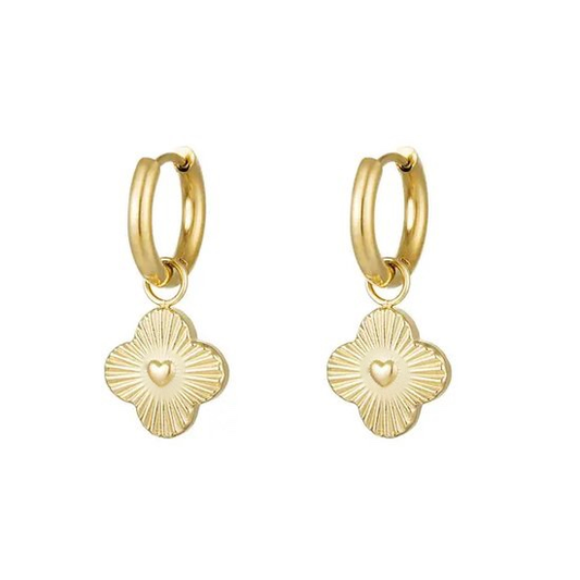 Boucles d’oreilles trèfle en acier inoxydable