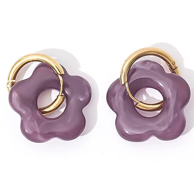 Fleur | Boucles d’oreilles en acier inoxydable