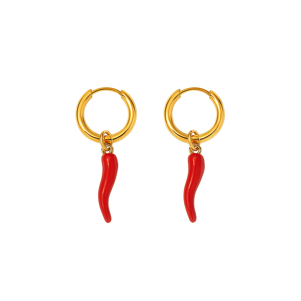 Boucles d’oreilles piments acier inoxydable