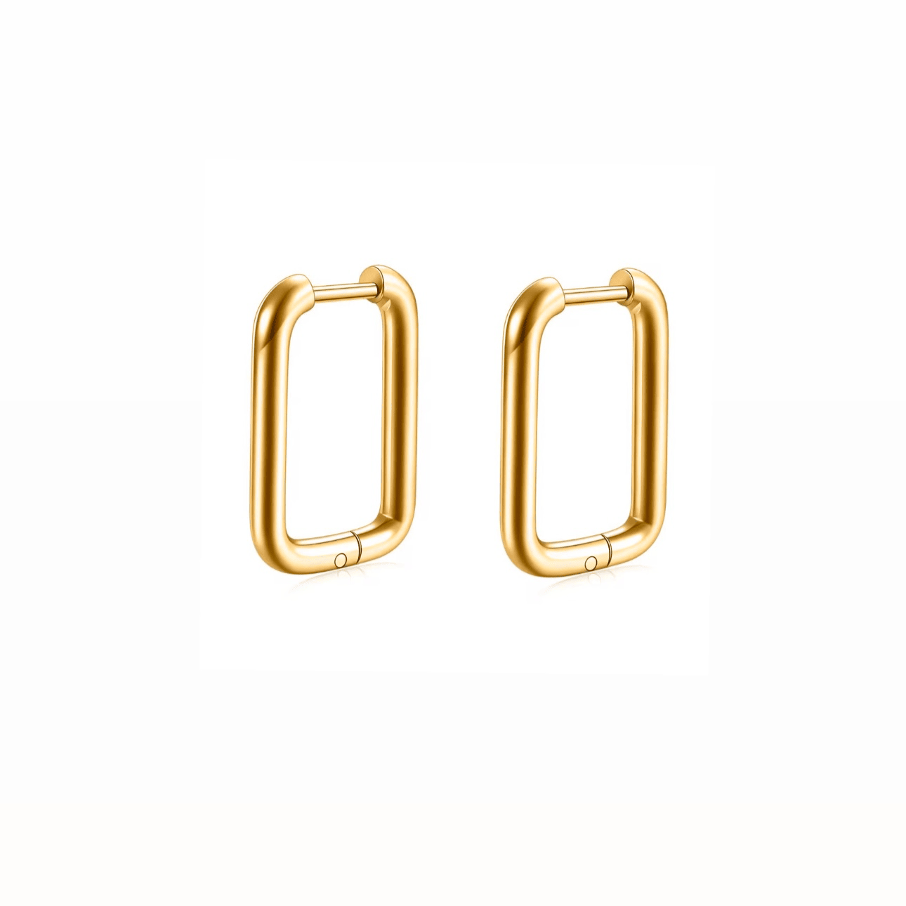 Boucles d’oreilles rectangulaires en acier inoxydable