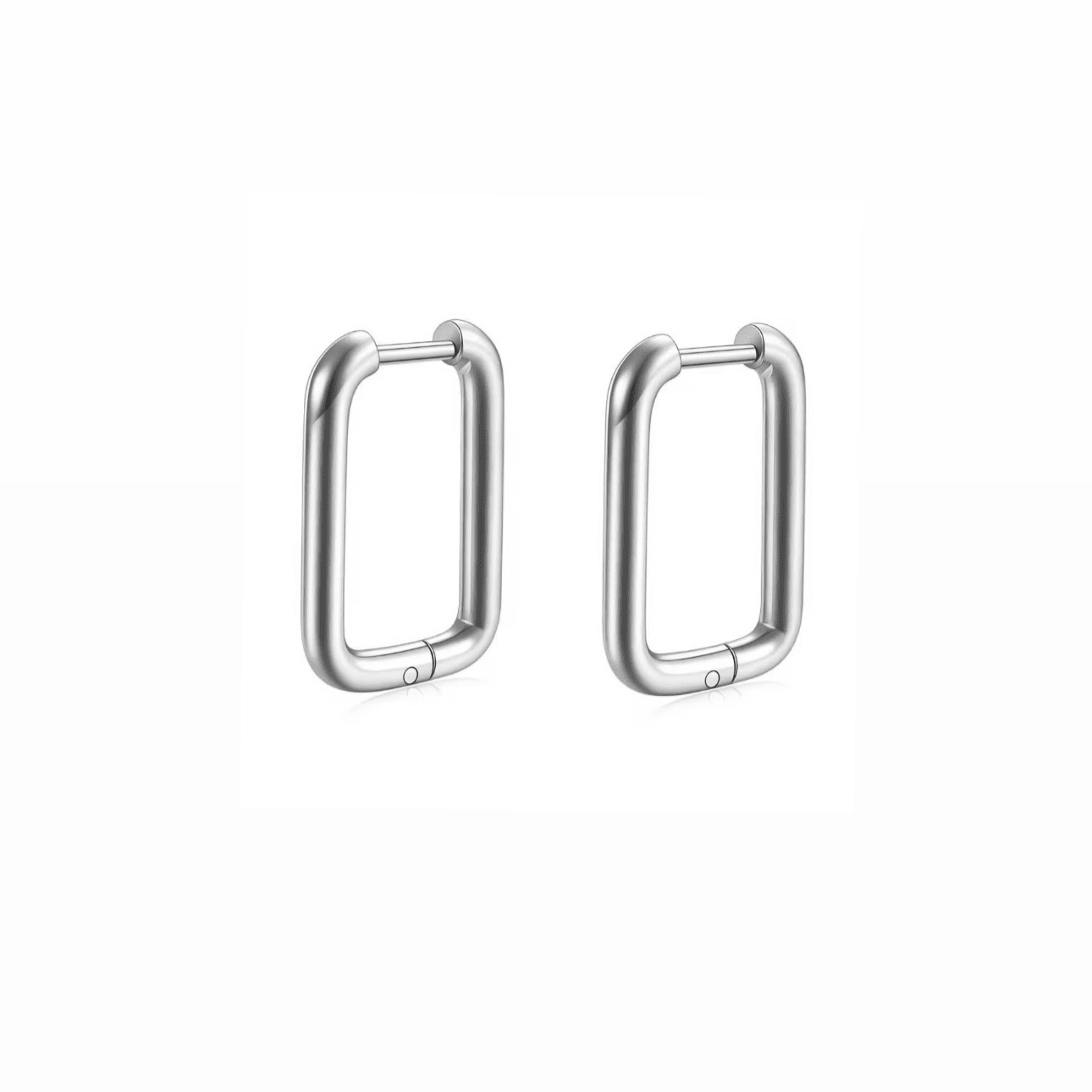 Boucles d’oreilles rectangulaires en acier inoxydable