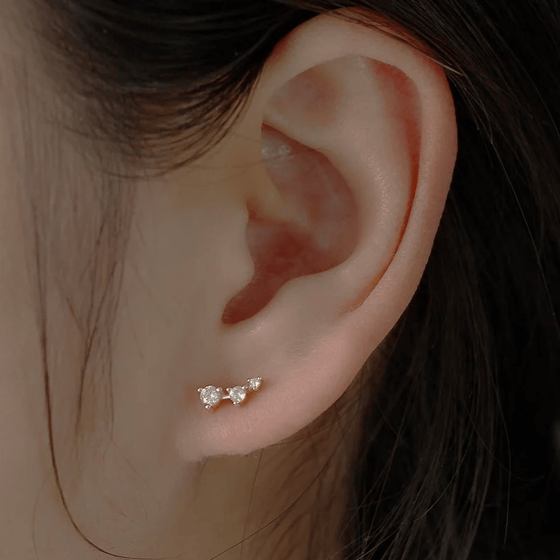 Boucles d’oreilles en acier inoxydable et zircon pas cher