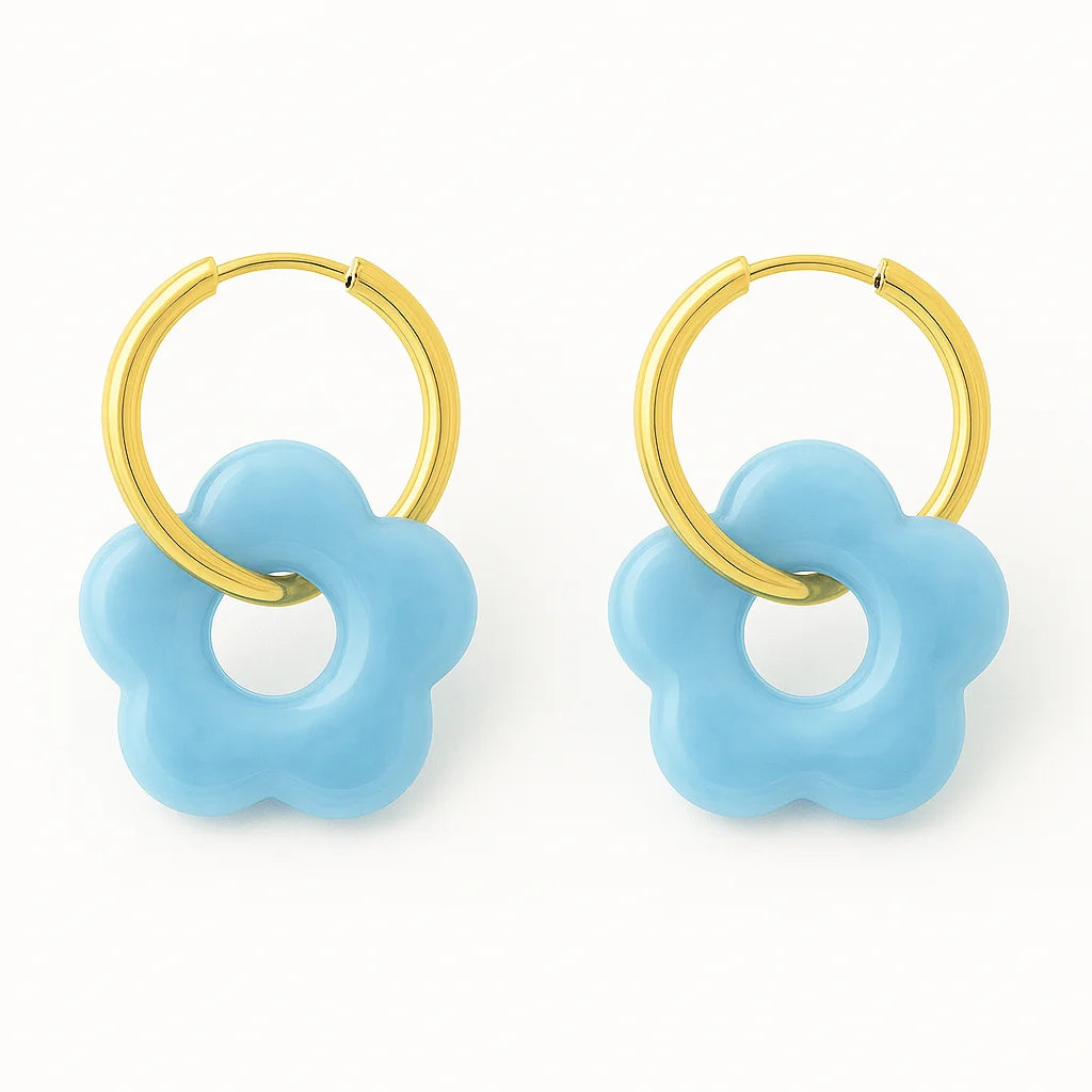 Fleurs | Boucles d’oreilles en acier inoxydable interchangeables