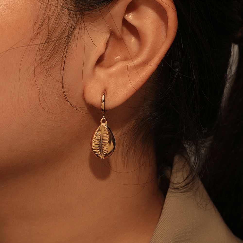 Boucles d’oreilles coquillage en acier inoxydable pas cher