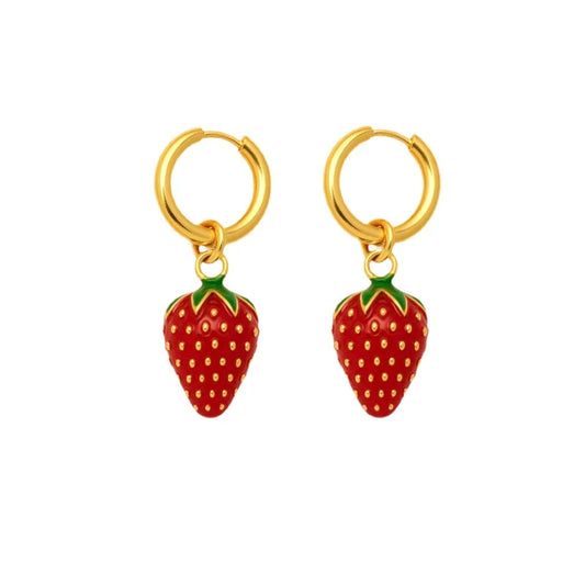 Boucles d’oreilles fraises acier inoxydable