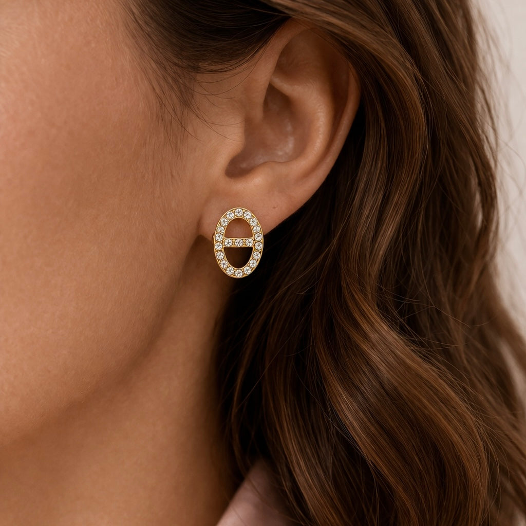 Boucles d’oreilles maille marine en acier inoxydable