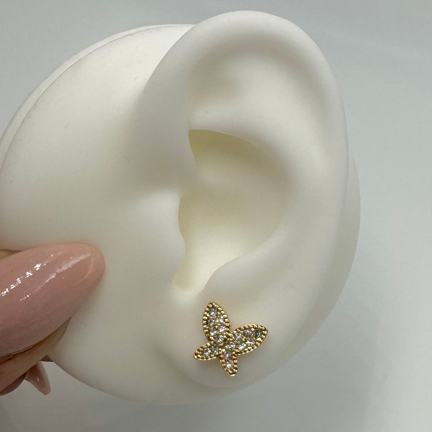 Boucles d’oreilles piercing papillon en diamant et acier inoxydable chic cadeau pour femme pas cher