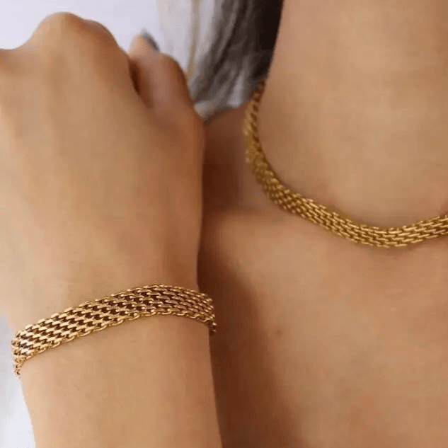 Bracelet en acier inoxydable doré