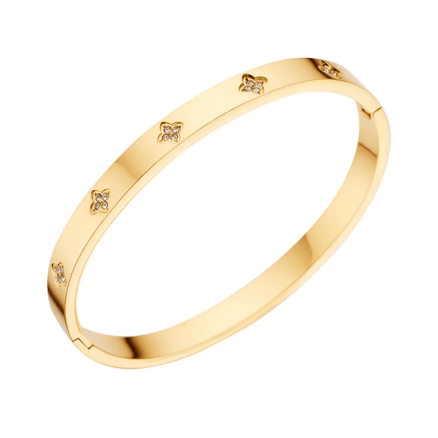 Bracelet jonc en acier inoxydable et zircon