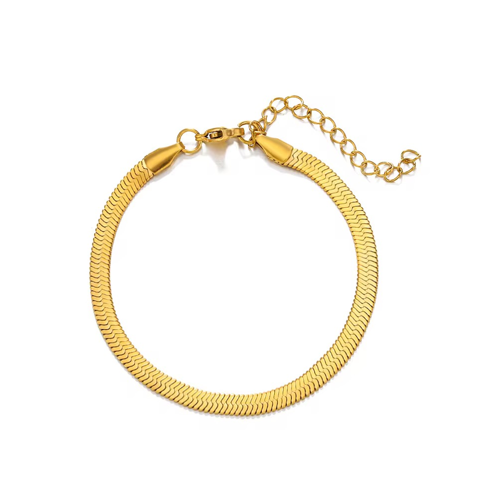 Bracelet effet serpent acier inoxydable doré